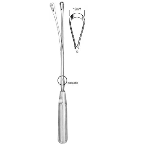 ASA BUMM UTERINE CURETTES, 11INCHES, MALLEABLE