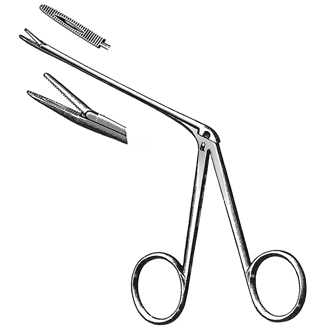ASA HARTMAN ALIGATOR FORCEPS, SERRATED JAWS, 16.5CM SHAFT